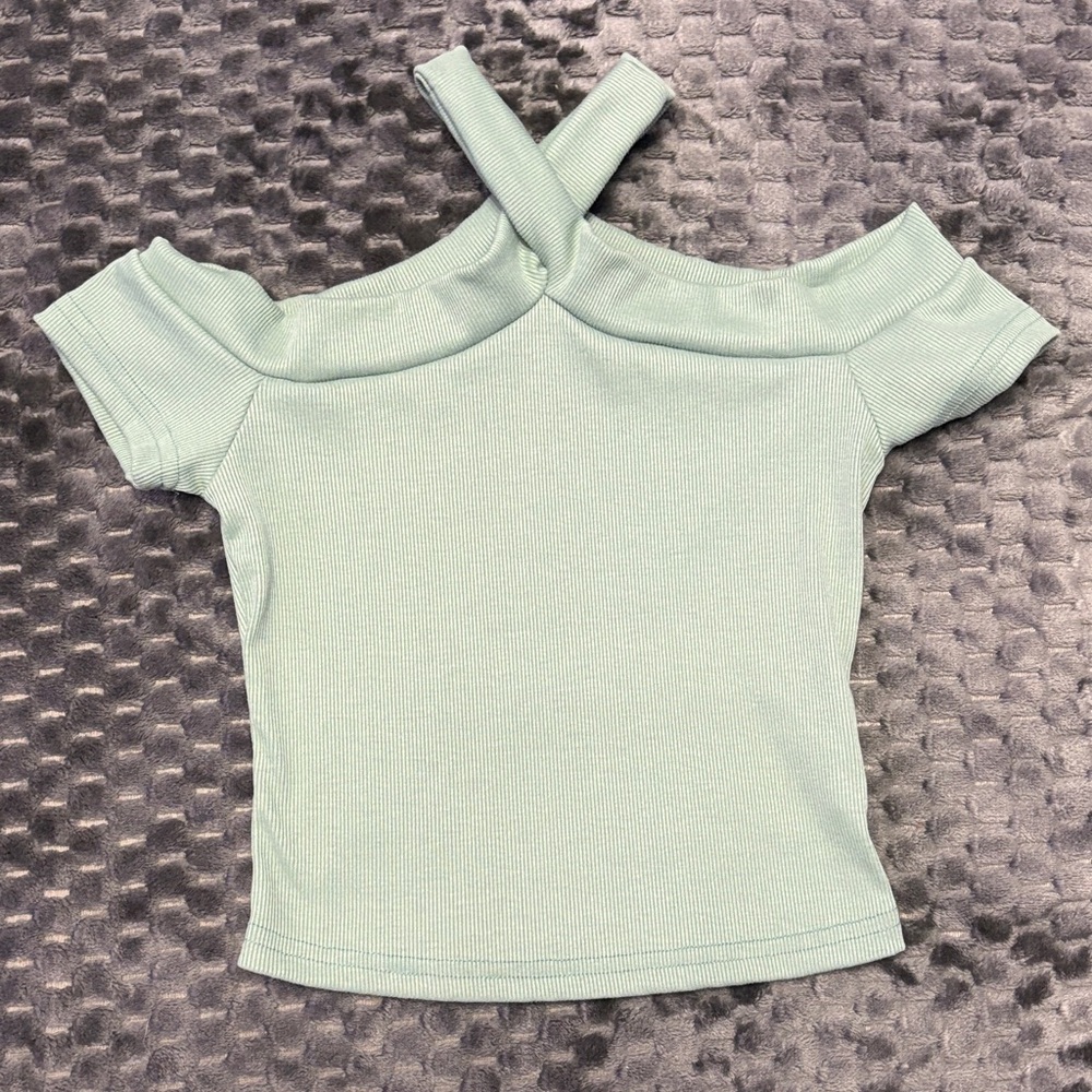 Mint Green Off-Shoulder Women's Top